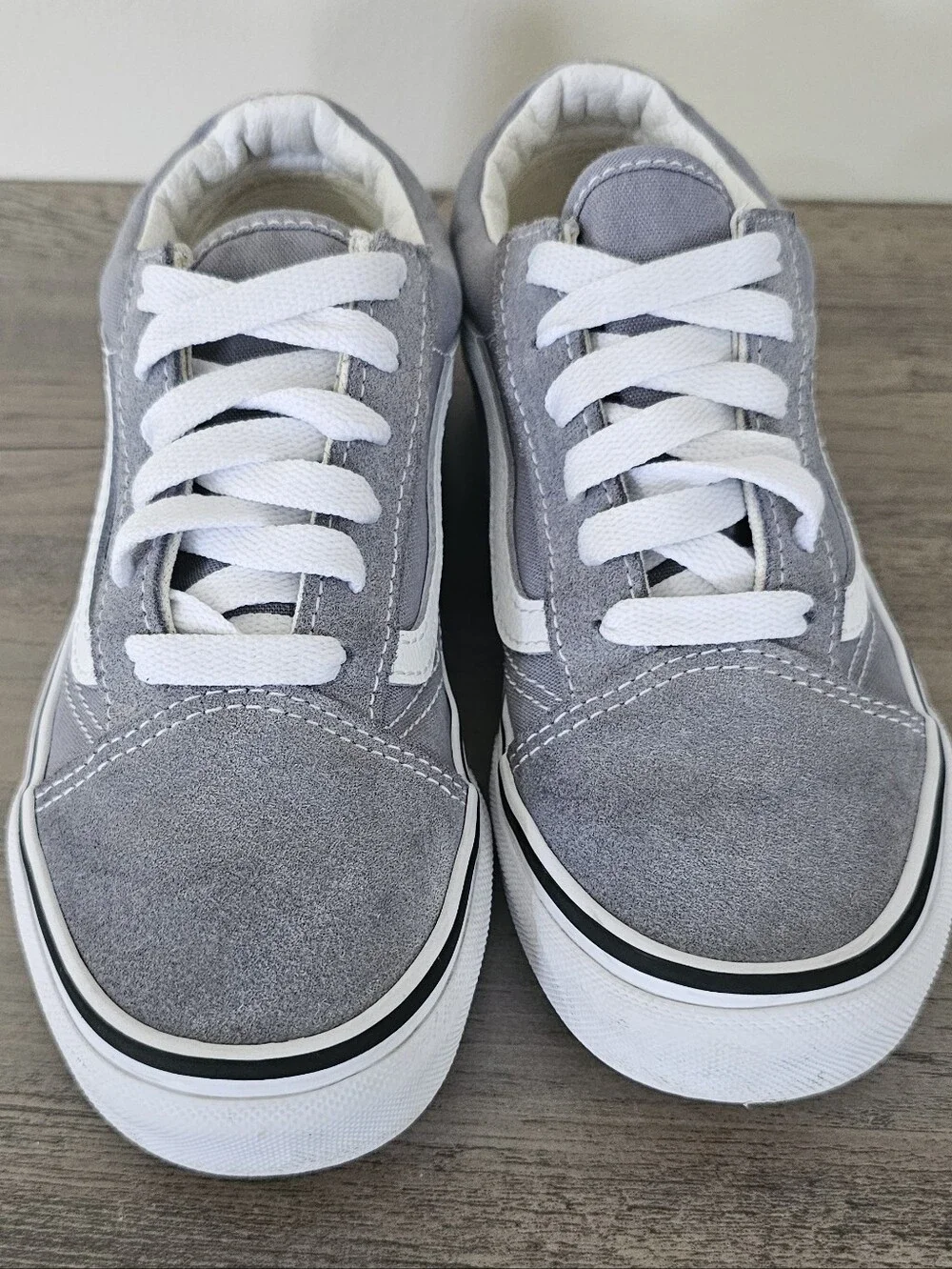 Vans Old Skool Shoe Pewter Grey Kids Size 3 Boy Girl